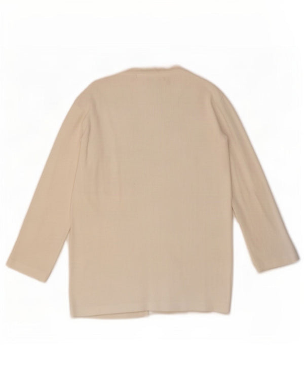 Maglione cardigan con maniche a 3/4 da donna Marks & Spencer UK 16 grande cotone bianco