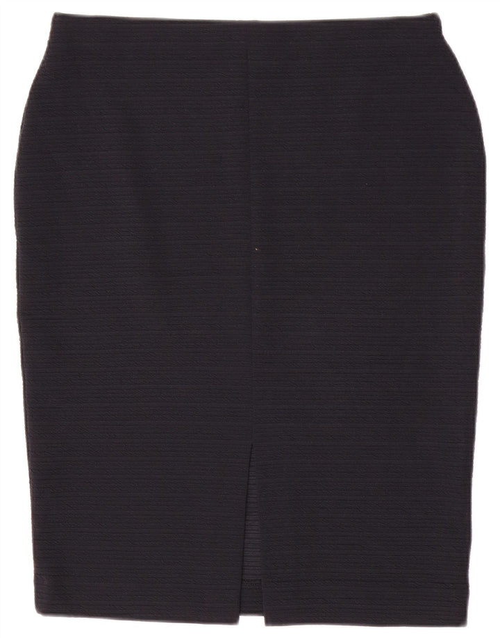 Gonna a tubino da donna Marks & Spencer UK 12 media W30 poliestere blu navy