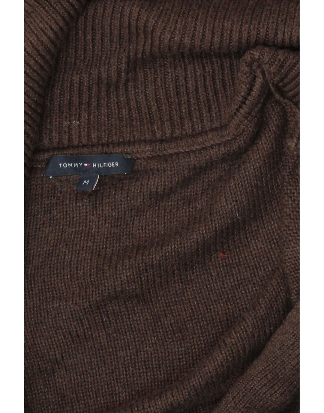 TOMMY HILFIGER Womens Open Cardigan Sweater UK 14 Medium Brown Cotton Vintage Tommy Hilfiger and Second-Hand Tommy Hilfiger from Messina Hembry 