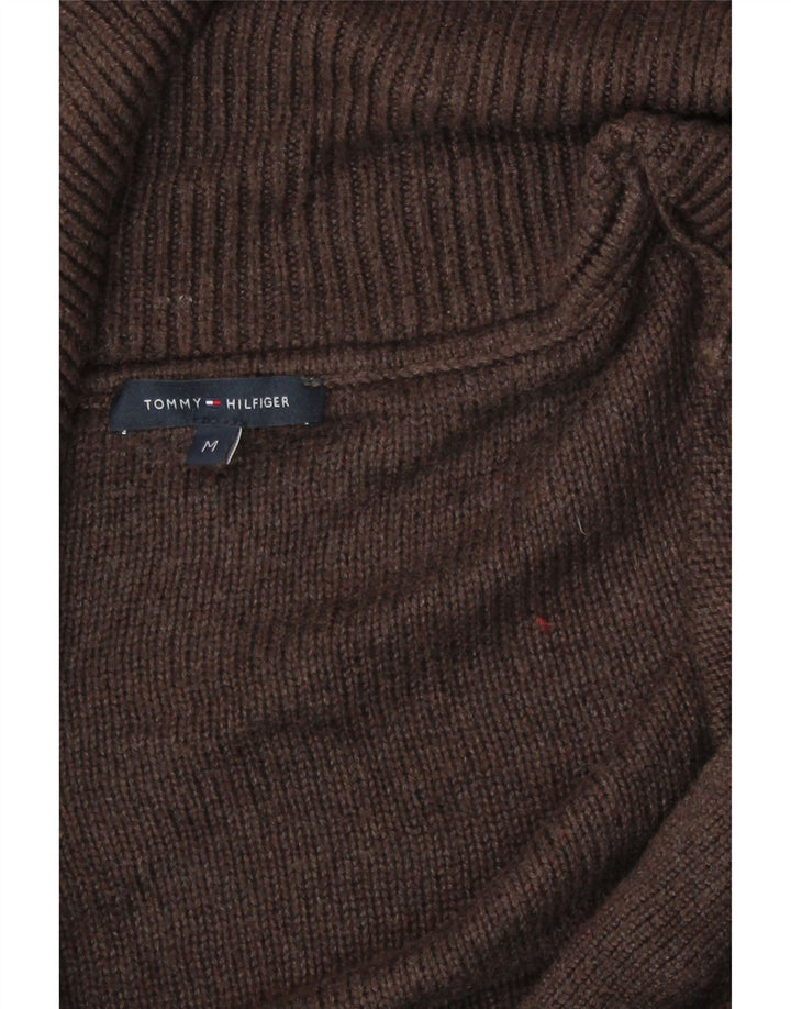 TOMMY HILFIGER Womens Open Cardigan Sweater UK 14 Medium Brown Cotton Vintage Tommy Hilfiger and Second-Hand Tommy Hilfiger from Messina Hembry 