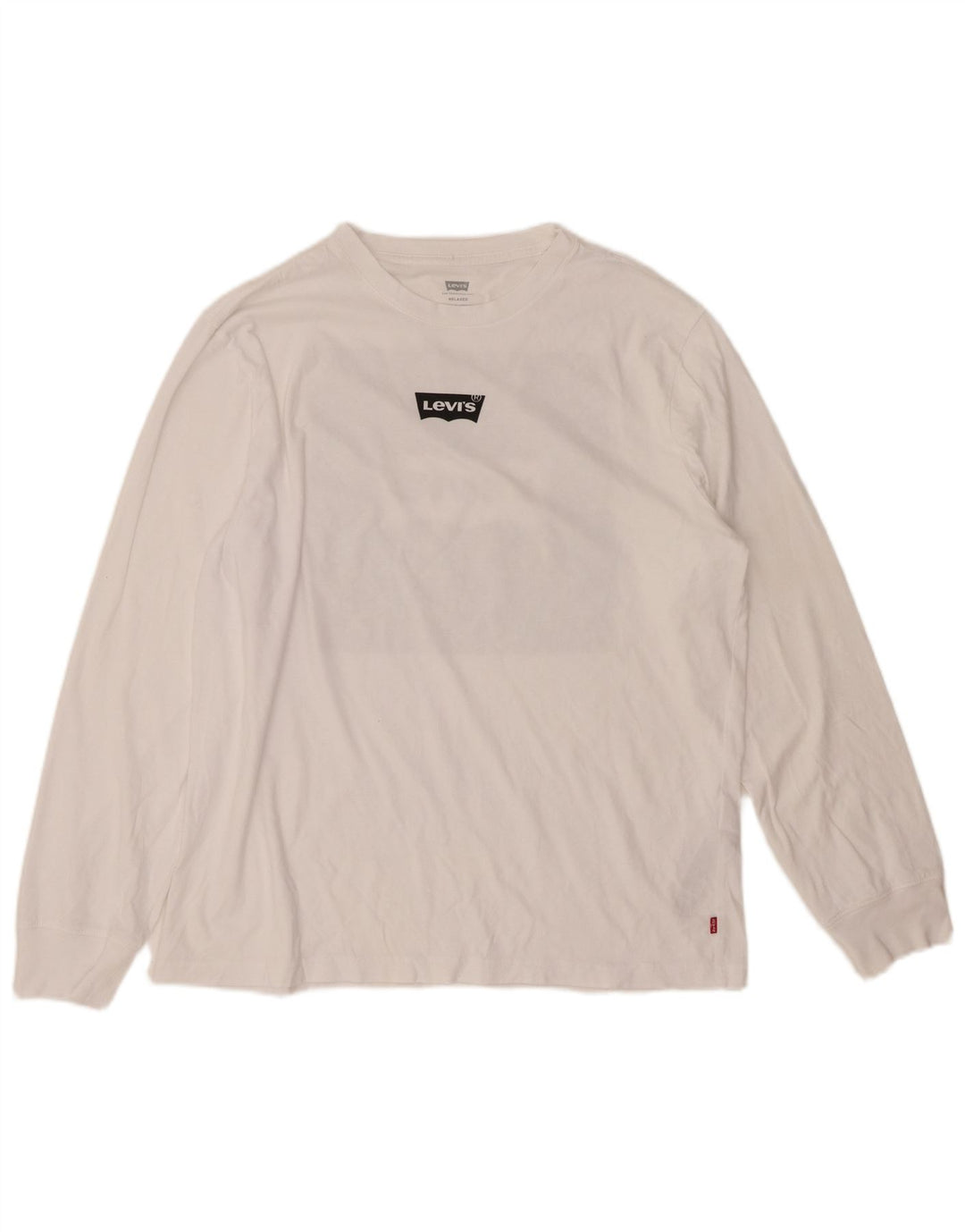 LEVI'S Top grafico rilassato da uomo a maniche lunghe in cotone bianco medio
