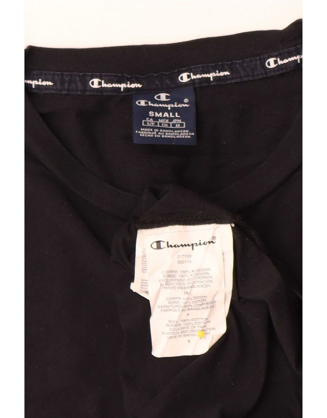 T-shirt da uomo Champion Top piccola in cotone nero