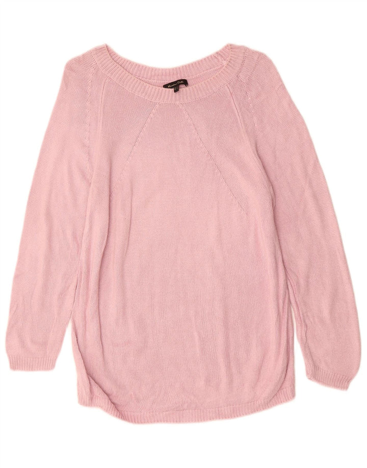 MASSIMO DUTTI Maglione da donna con scollo a barca UK 14 Large Rosa
