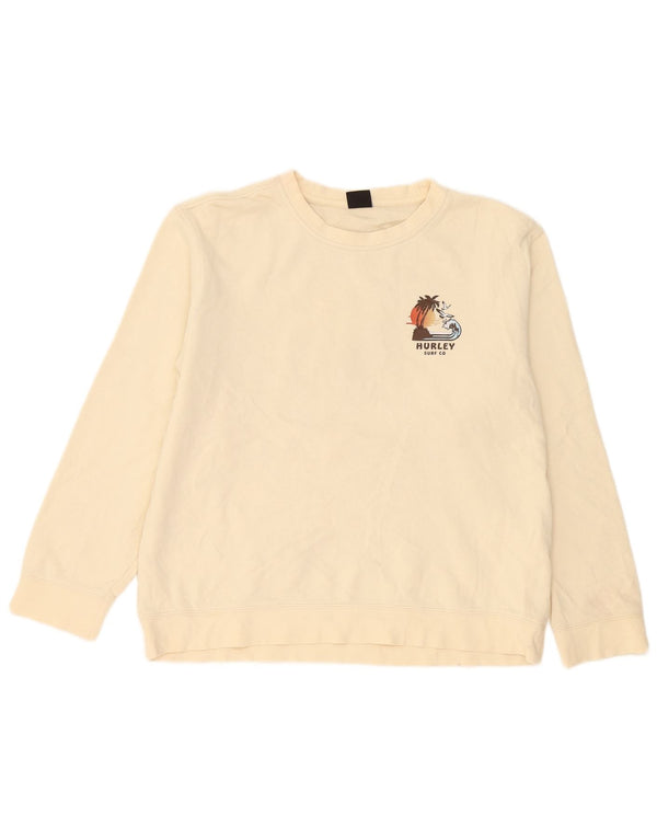 Felpa grafica da uomo Hurley in cotone beige medio