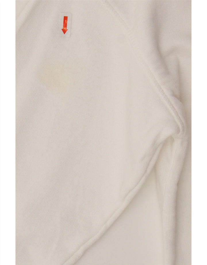 Felpa corta da donna con grafica Rifle, maglione UK 16, grande cotone bianco