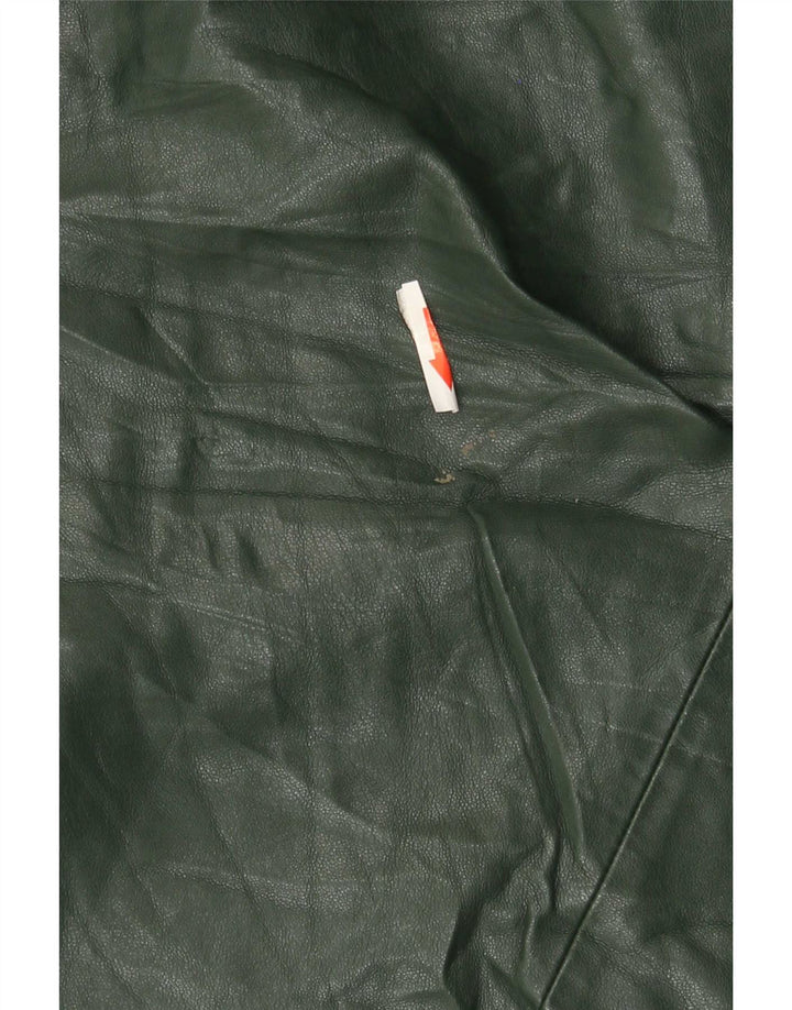 Top monospalla da donna in ecopelle Zara UK 12 Poliuretano verde medio