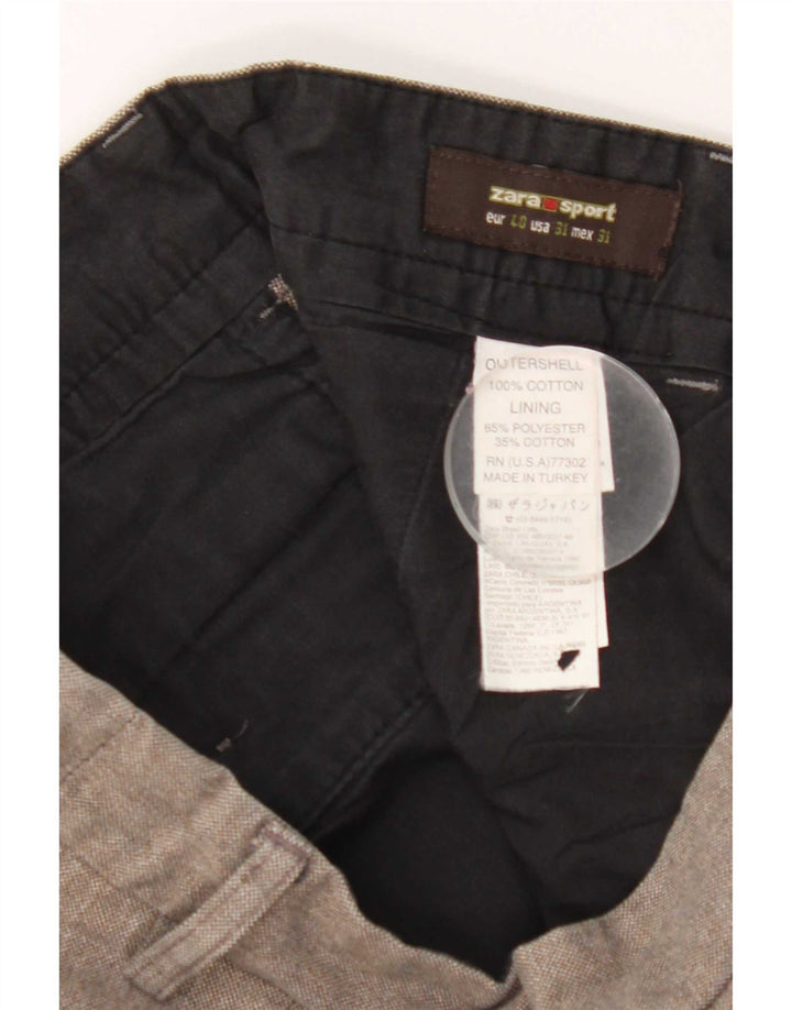 Pantaloni chino dritti da uomo Zara EU 40 medio W31 L30 poliestere grigio