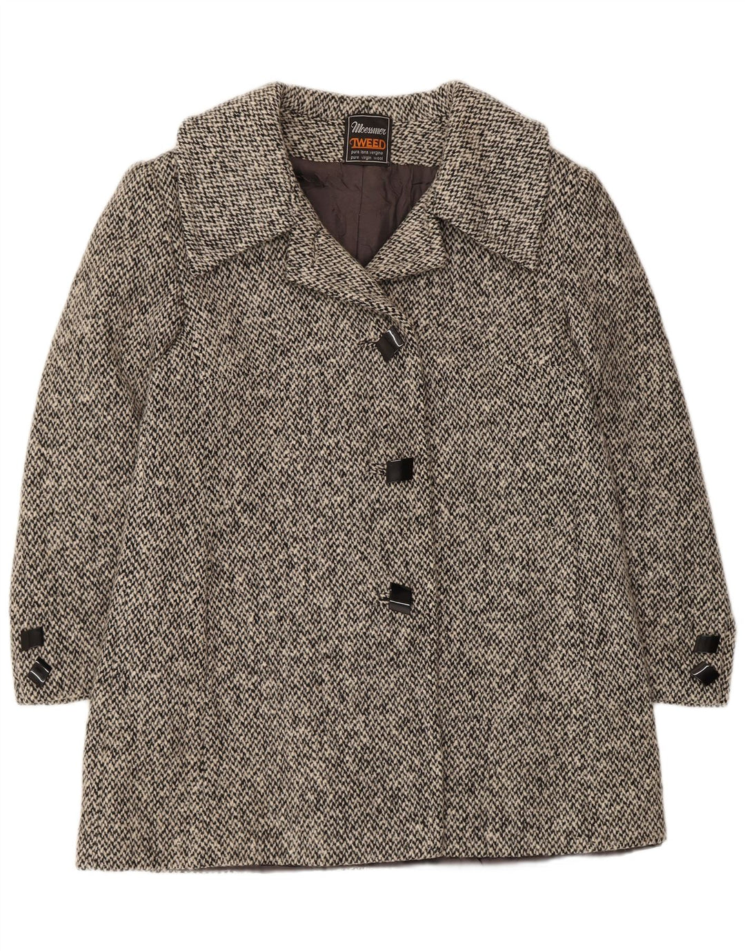 Cappotto da marinaio da donna Moessmer UK 14 Lana vergine grigio medio