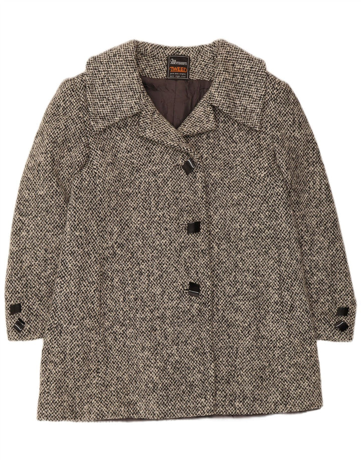 Cappotto da marinaio da donna Moessmer UK 14 Lana vergine grigio medio