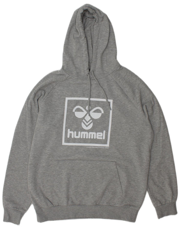 Felpa con cappuccio grafica da uomo Hummel XL Poliestere chiazzato grigio