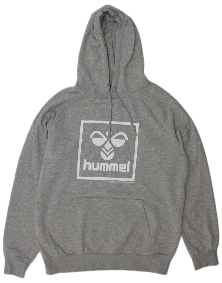 Felpa con cappuccio grafica da uomo Hummel XL Poliestere chiazzato grigio