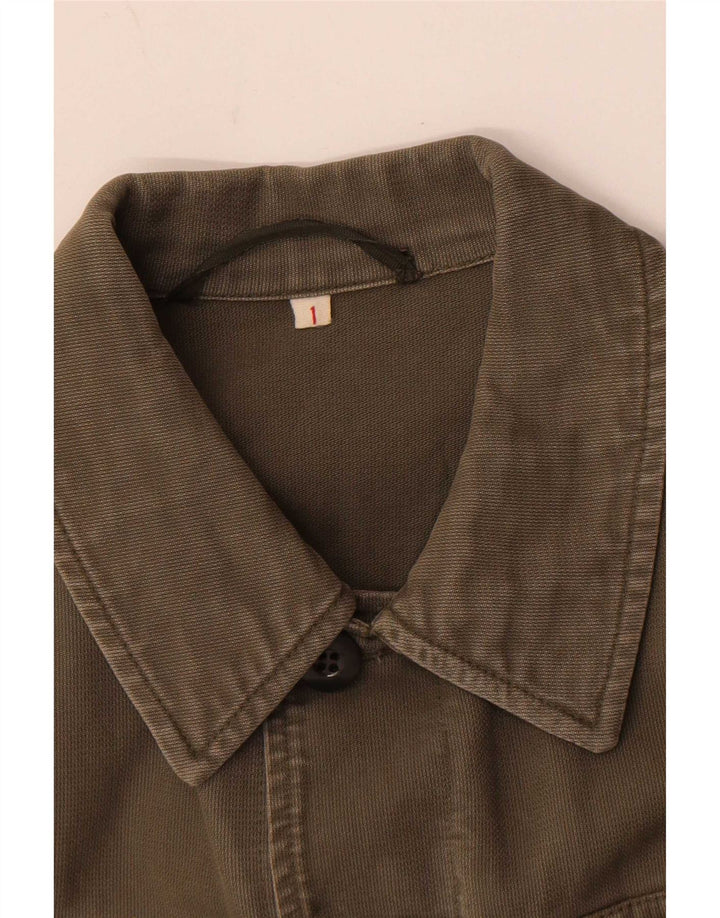 Camicia militare vintage da donna UK 10 piccola color kaki