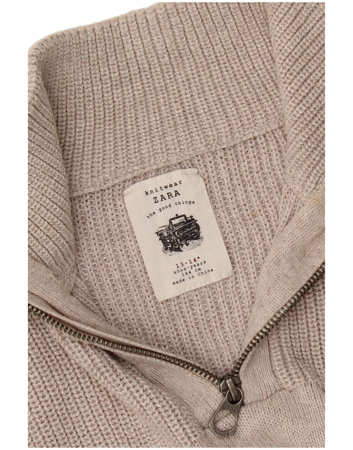Maglione Zara da bambino con zip e collo 13-14 anni Beige