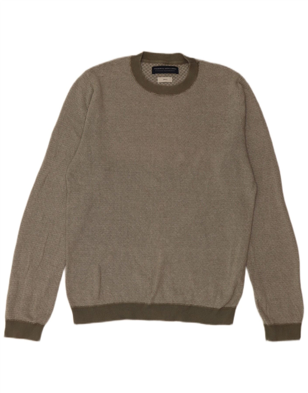 Maglione maglione girocollo da uomo Jack & Jones piccolo cotone kaki