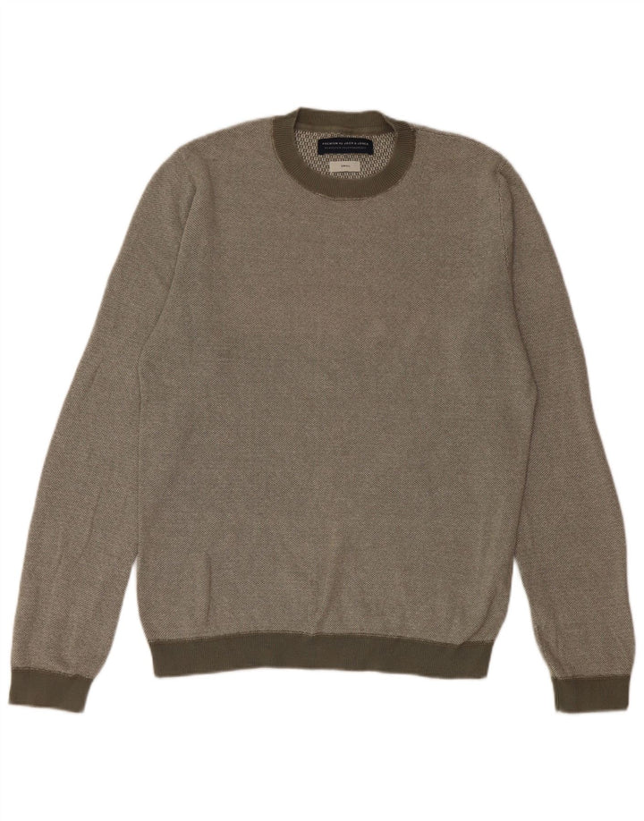 Maglione maglione girocollo da uomo Jack & Jones piccolo cotone kaki
