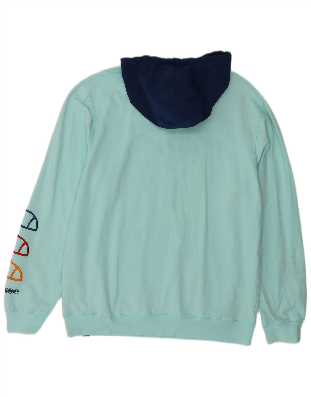 ELLESSE Felpa con cappuccio grafica da uomo XL Cotone color block turchese