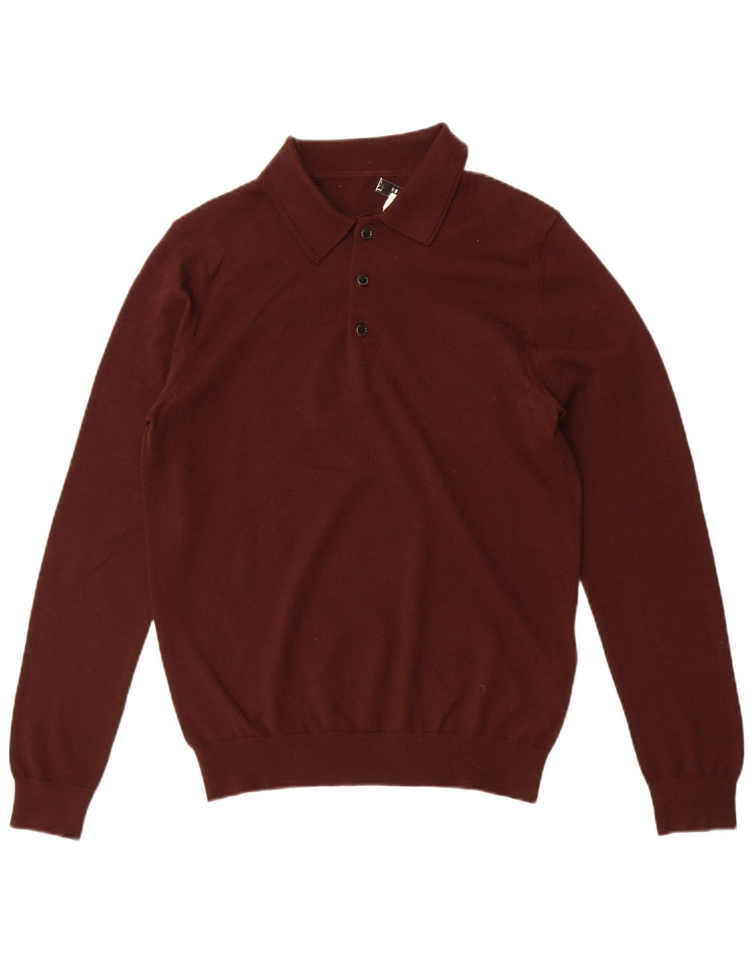 Maglione da uomo Reiss con collo a polo, lana merino marrone medio medio
