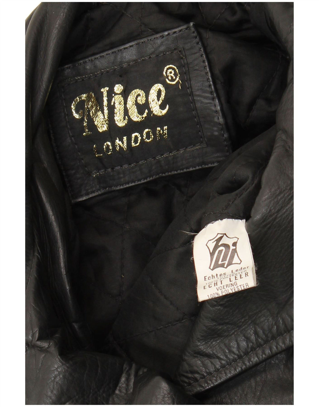 Giacca da motociclista in pelle vintage da donna UK 16 grande in pelle nera