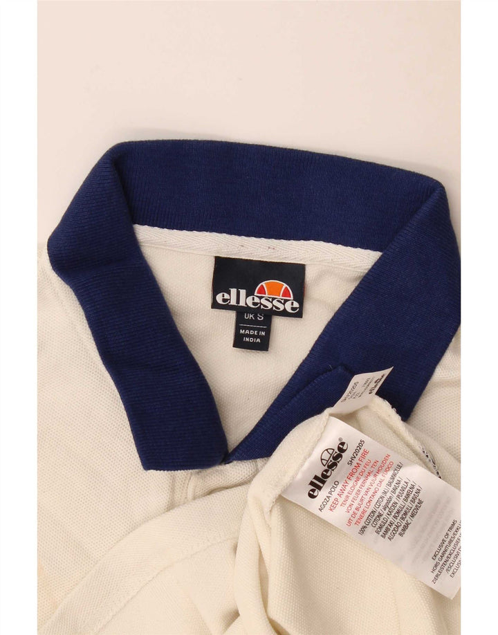 Polo da uomo Ellesse piccola in cotone bianco sporco