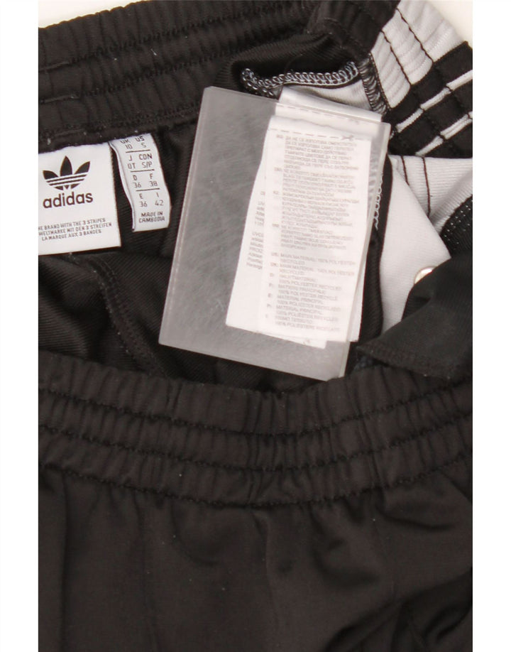 Pantaloni da tuta con grafica ADIDAS da donna UK 10 Small Black Colourblock
