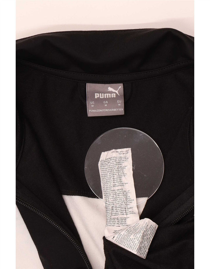 Giacca da tuta da uomo Puma, colore nero medio, in poliestere a blocchi di colore