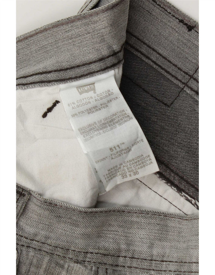 Levi's Uomo 511 Slim Jeans W33 L30 Cotone chiazzato grigio