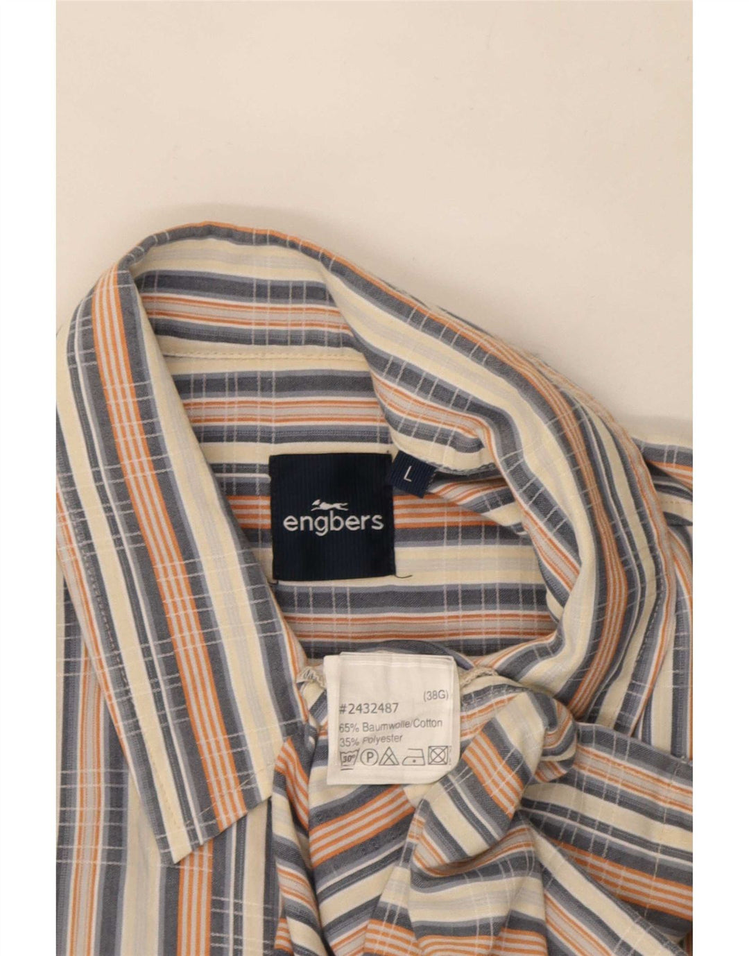 Camicia a maniche corte da uomo Engbers di grandi dimensioni in cotone a righe multicolori