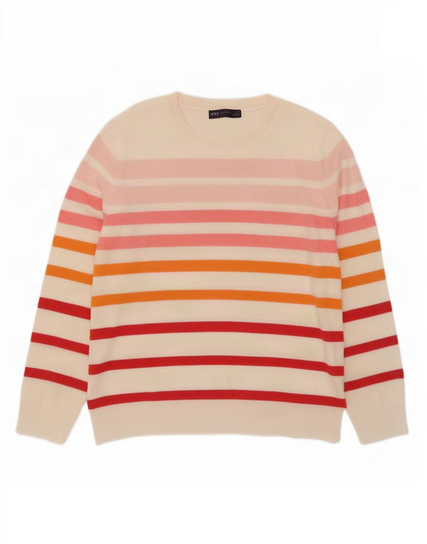 Maglione maglione con scollo a barca da donna Marks & Spencer UK 14 grande multicolore