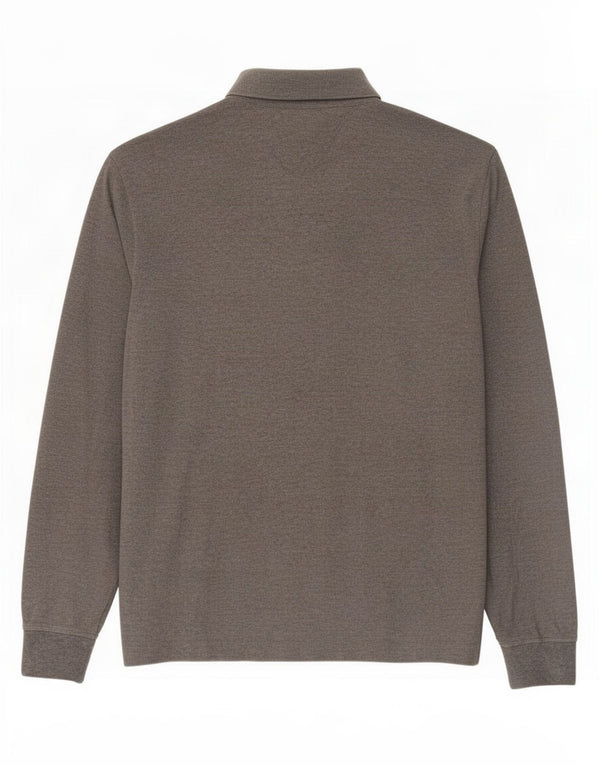 Polo Tommy Hilfiger da uomo a maniche lunghe vestibilità regolare XL in cotone grigio