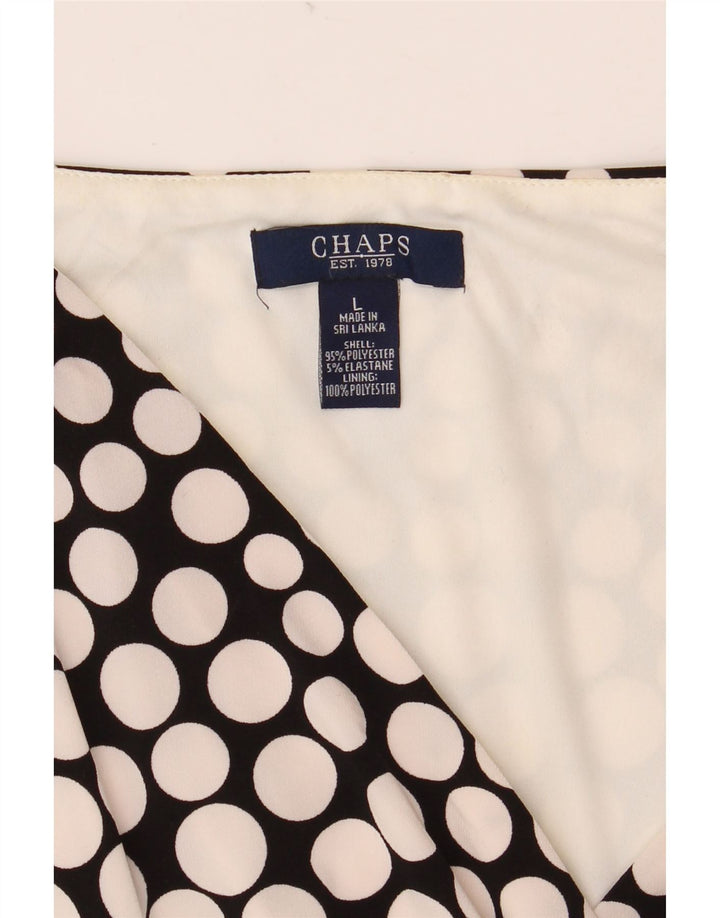 Abito lungo senza maniche da donna CHAPS UK 14 Grande poliestere maculato nero
