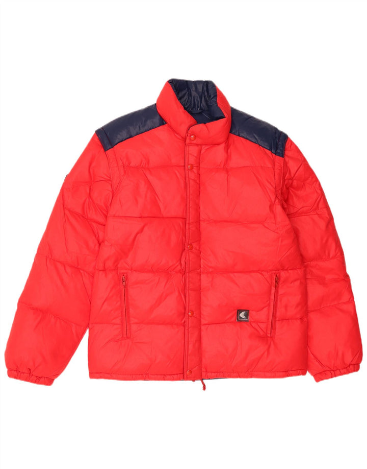 Giacca imbottita vintage da uomo IT 44 XS rossa Colourblock in poliammide