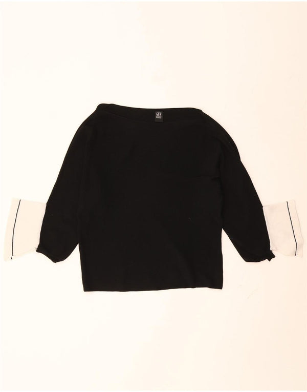 GIANFRANCO FERRE Womens Crop Boat Neck Jumper Sweater IT 42 Medium Black