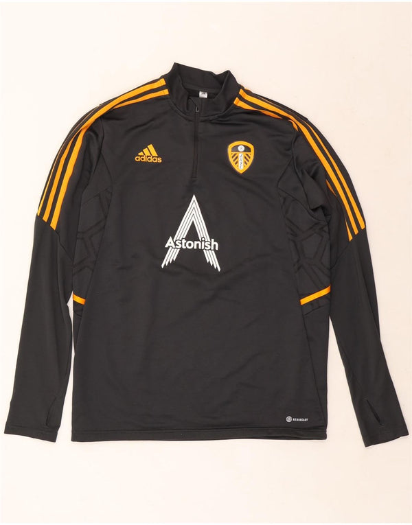 Adidas Uomo Leeds United FC Graphic Pullover Tuta Top Large Grigia