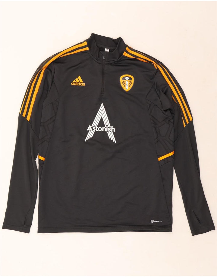 Adidas Uomo Leeds United FC Graphic Pullover Tuta Top Large Grigia