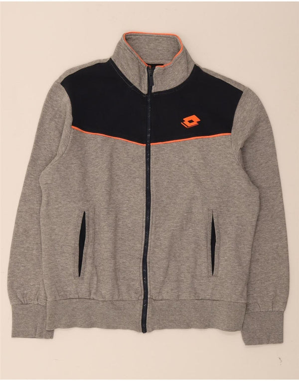 Giacca da ginnastica da uomo Lotto grande in cotone color block grigio