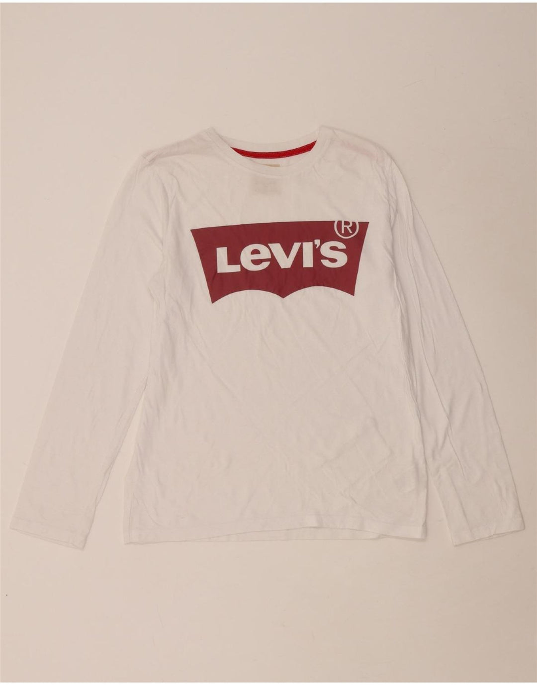 LEVI'S Top grafico da bambino a maniche lunghe 15-16 anni in cotone bianco