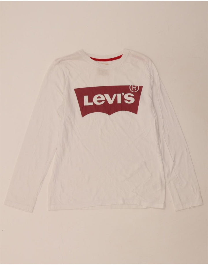 LEVI'S Top grafico da bambino a maniche lunghe 15-16 anni in cotone bianco