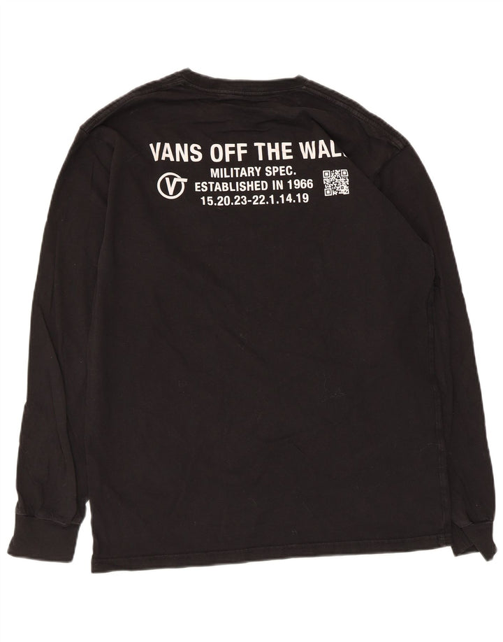 Maglietta grafica da uomo Vans a maniche lunghe in cotone nero medio
