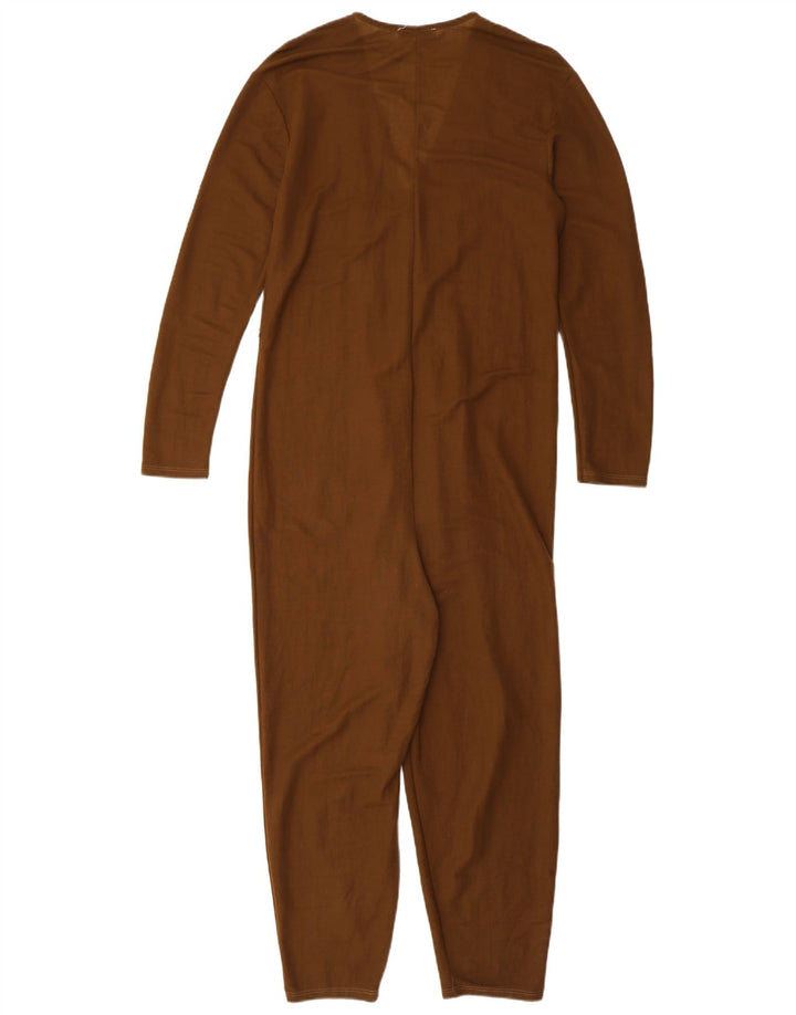 Tuta da Donna a Maniche Lunghe ZARA UK 10 Small Marrone Viscosa