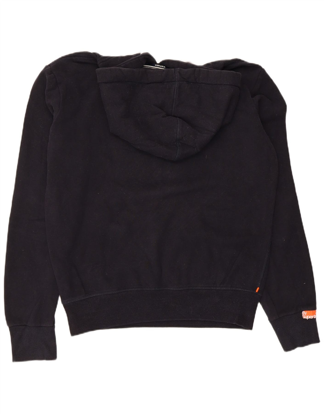 Maglione con cappuccio grafico da uomo SUPERDRY in cotone nero medio