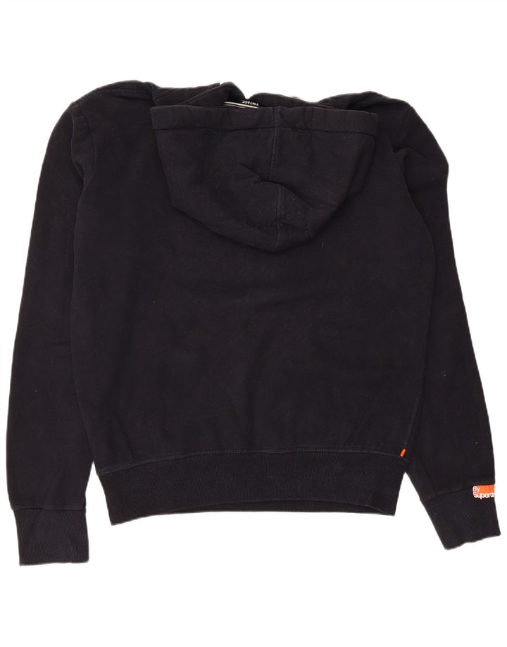Maglione con cappuccio grafico da uomo SUPERDRY in cotone nero medio