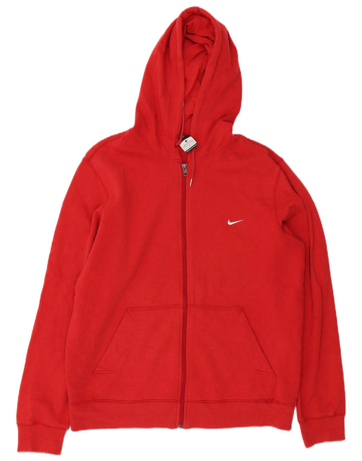 Felpa con cappuccio e zip Nike da uomo, grande, in cotone rosso