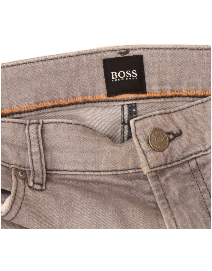 Jeans dritti da uomo Hugo Boss W36 L30 cotone grigio