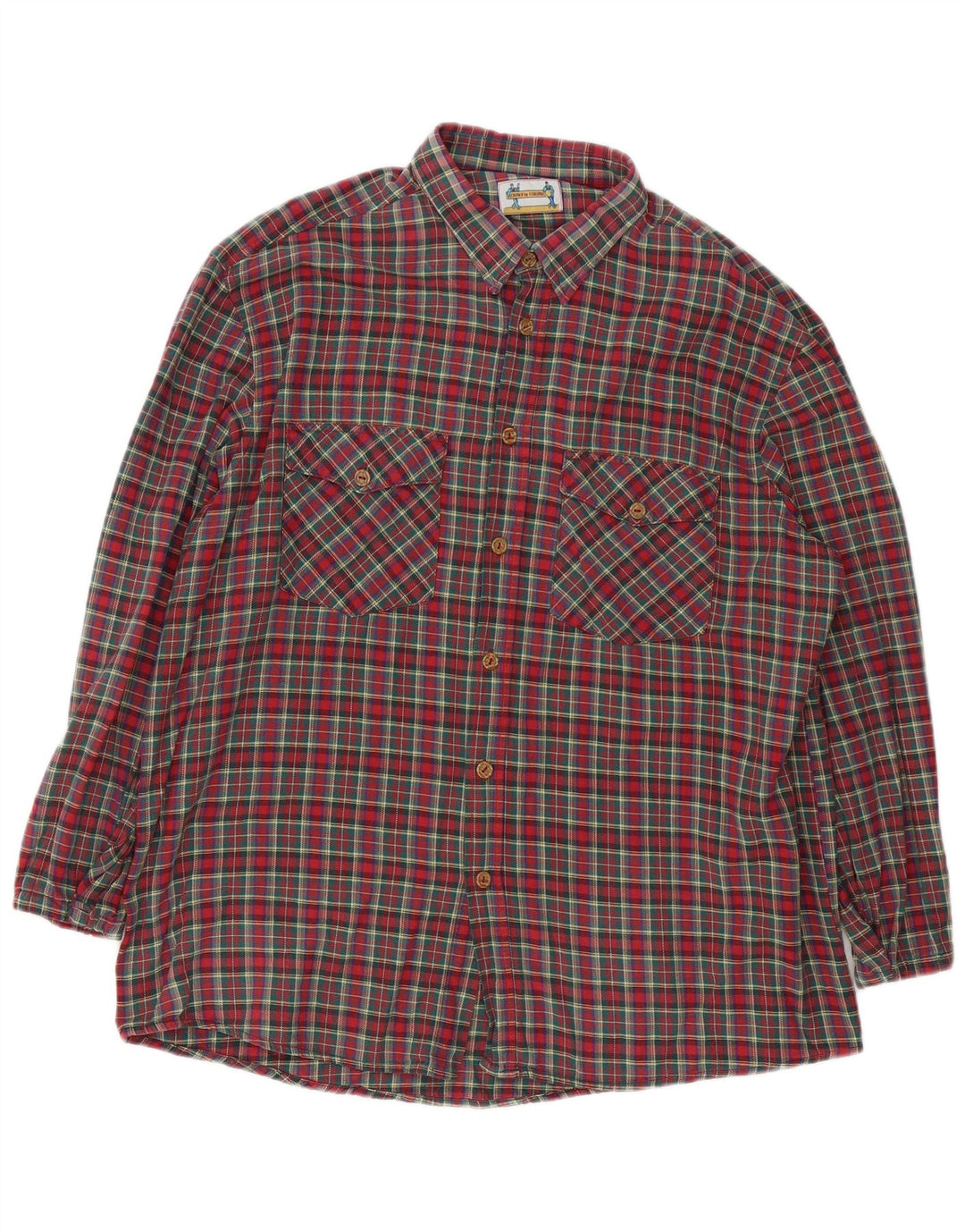 Camicia vintage da uomo in flanella XL a quadri rossi