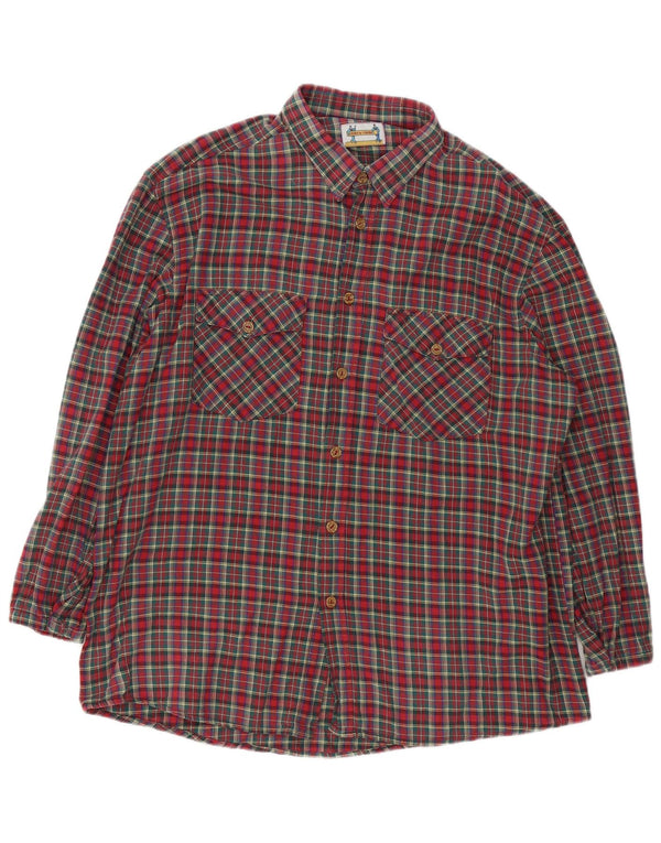 Camicia vintage da uomo in flanella XL a quadri rossi