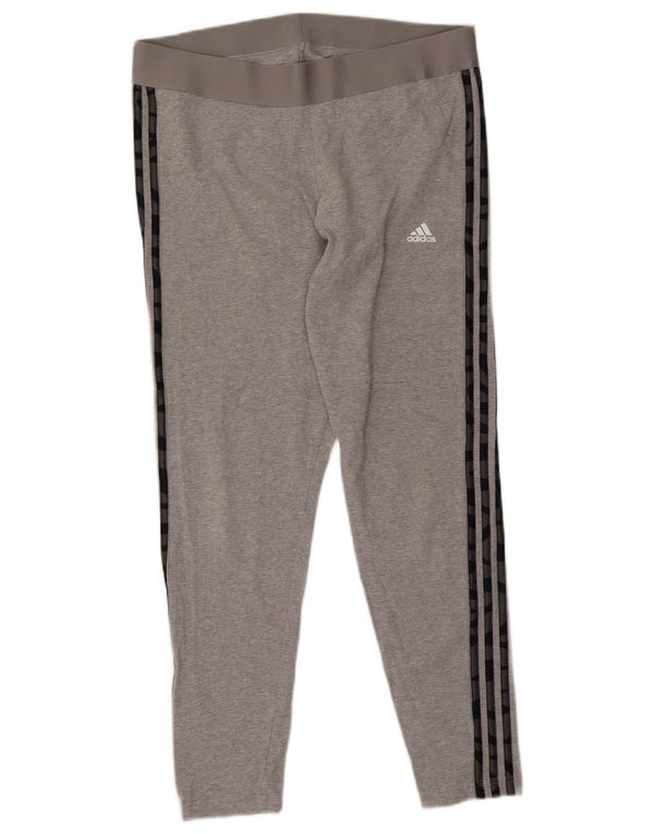 Leggings Adidas Donna UK 20/22 XL Grigio Chiazzato