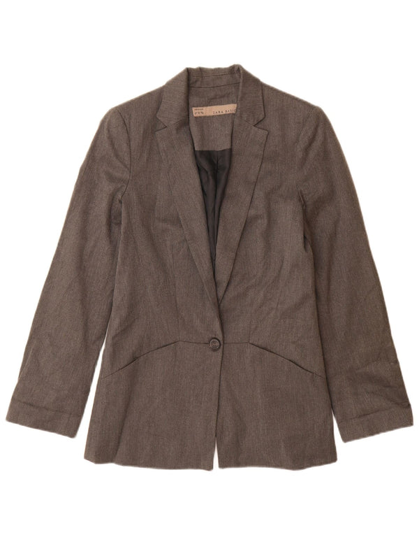 Zara Mens 1 Button Blazer Jacket UK 10 Small Grey