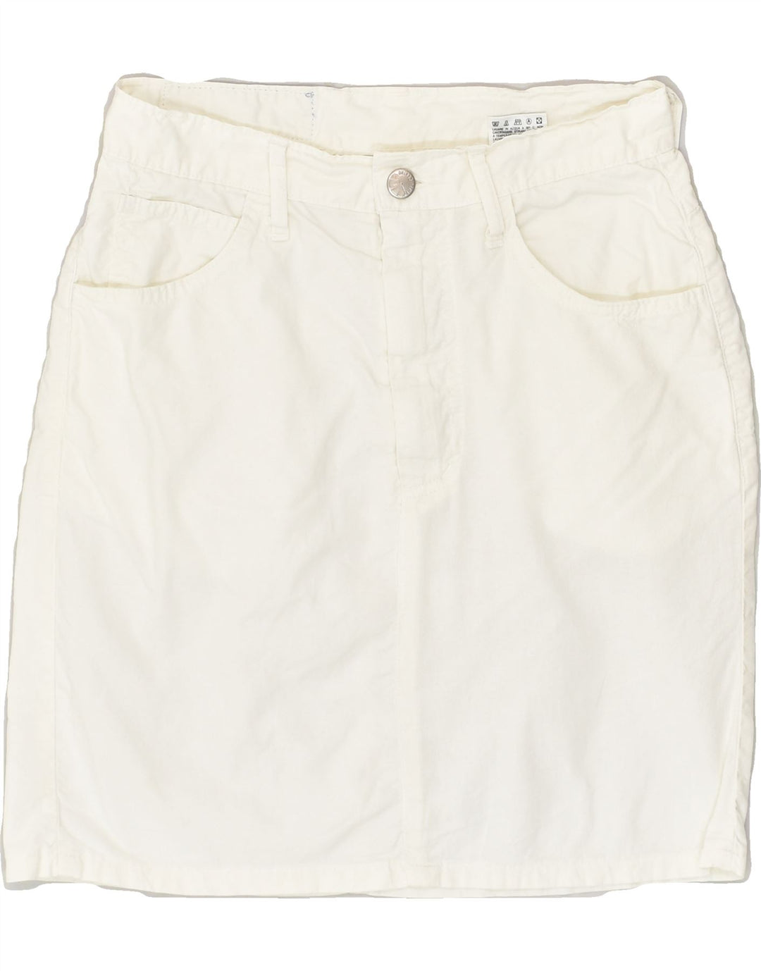 AMERICANINO Womens Denim Skirt W27 Small White Cotton | Vintage Americanino | Thrift | Second-Hand Americanino | Used Clothing | Messina Hembry 