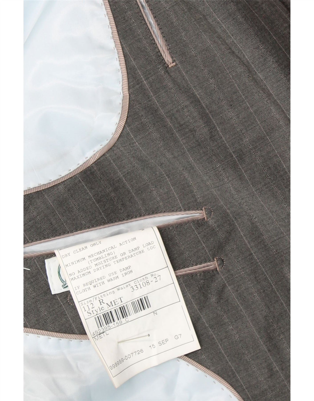 VINTAGE Mens 2 Button Blazer Jacket UK 40 Large Grey Striped Wool Vintage Vintage and Second-Hand Vintage from Messina Hembry 