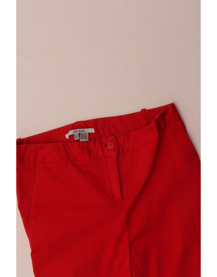 Pantaloni chino dritti da donna ZARA EU 38 Small W28 L23 rosso cotone